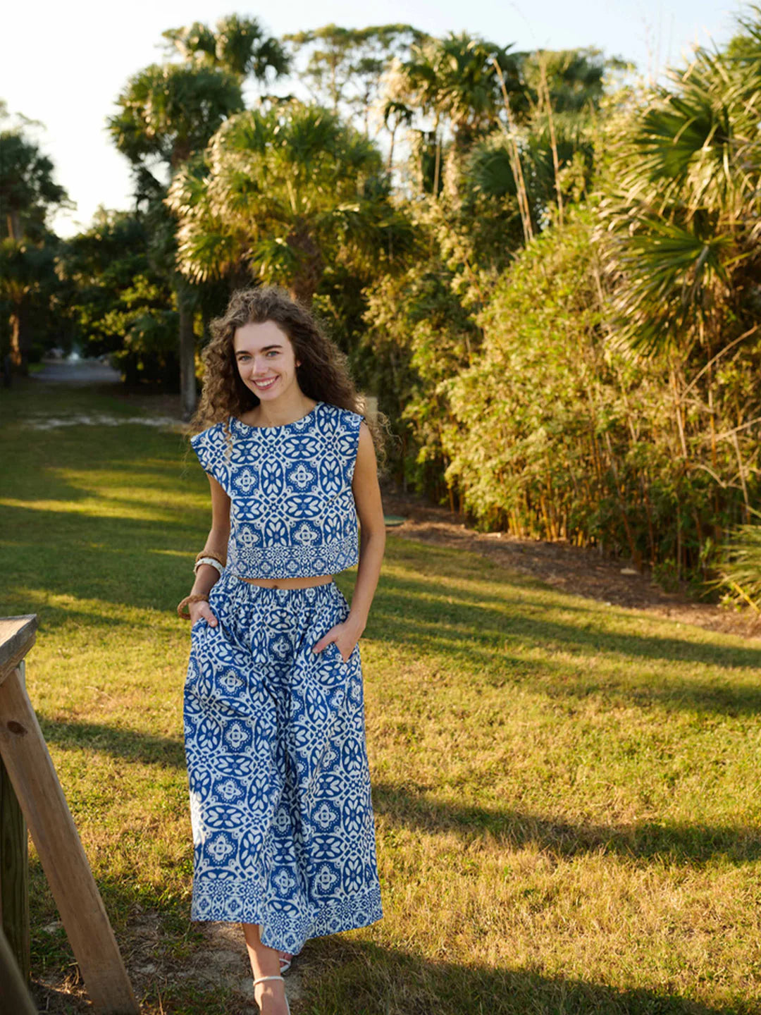 Madelyn Midi Skirt | Rosetta Tile Navy