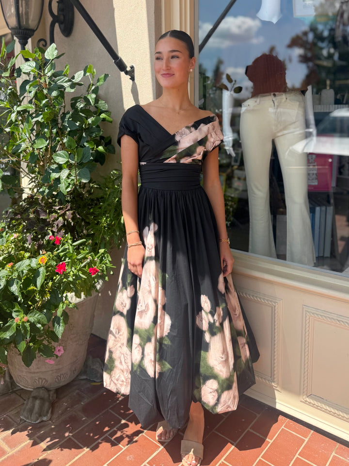 Fichu Dress | Ebony Rose Bouquet