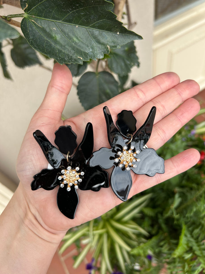 Oversized Acrylic Flower Statement Earrings