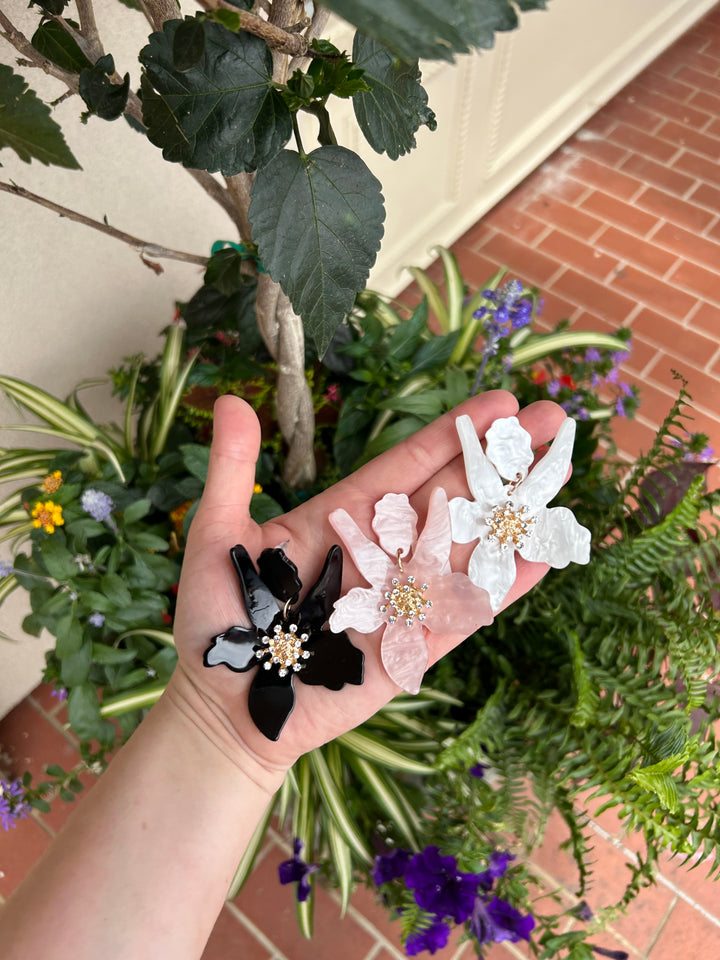 Oversized Acrylic Flower Statement Earrings