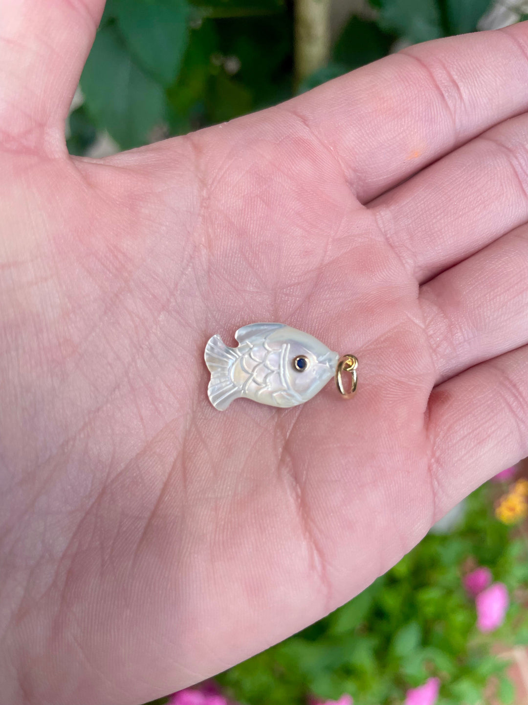 14kt Fish Mother of Pearl Pendents