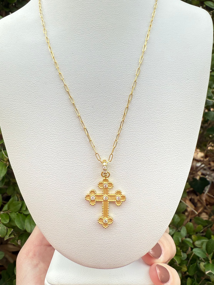14kt .19cts Dia Cross Necklace PZ6834