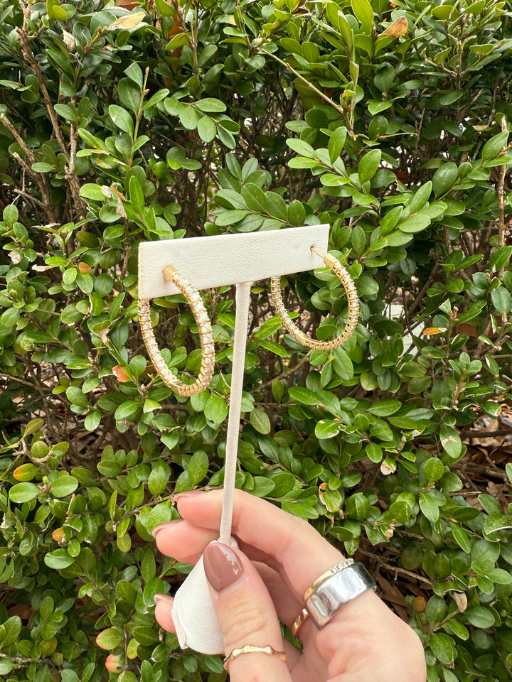 14kt 3ct Diamond Hoops E5693