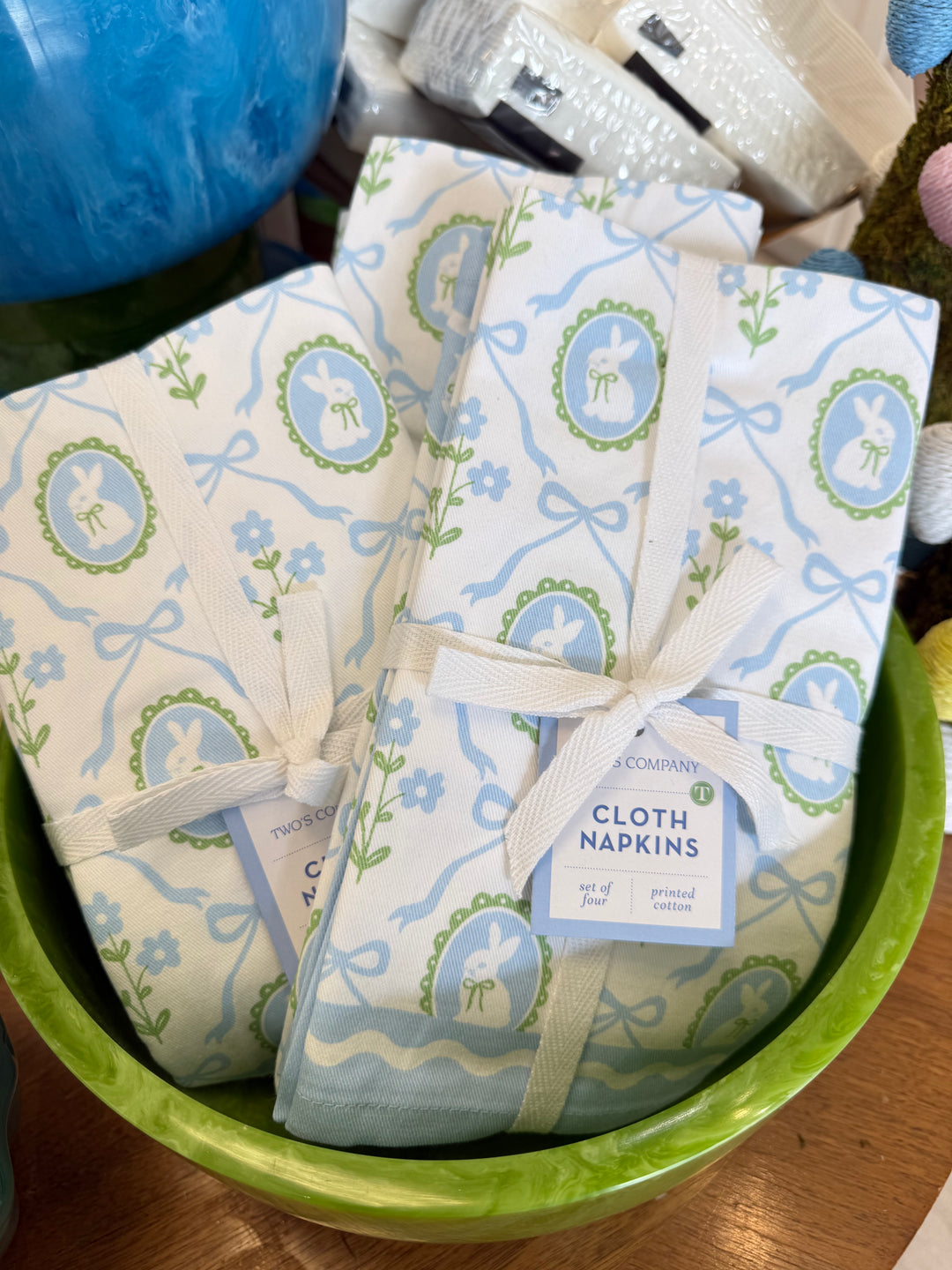 Bunnies & Bows Cloth Napkins S/4