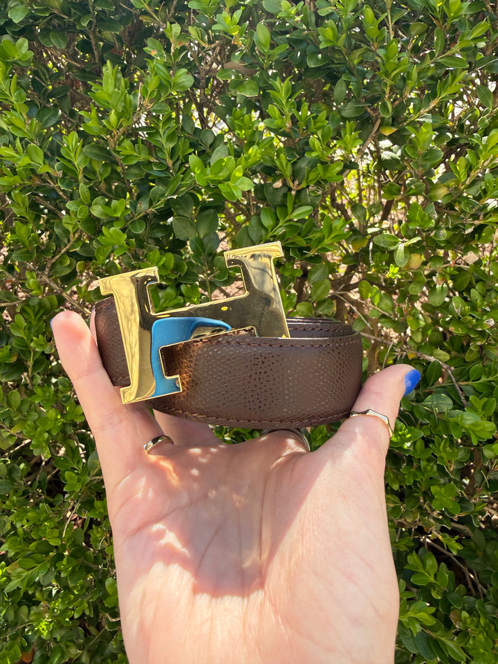 Brass Buckle/ Leather Belt