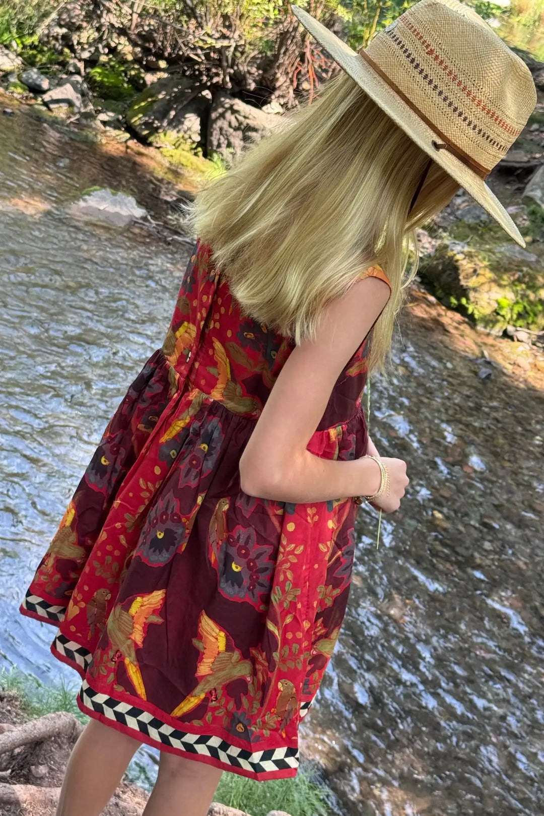 Kid's Piper Dress | Birds of a Feather Maroon