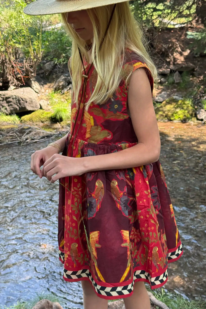 Kid's Piper Dress | Birds of a Feather Maroon