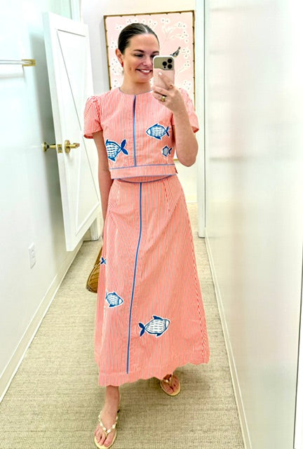 Emmy Maxi Skirt | Fish Applique