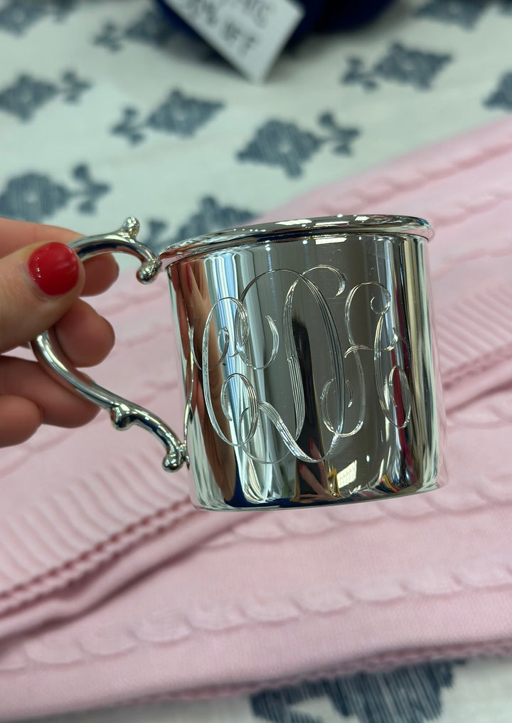 Hand Engraved Sterling Silver Baby Cup