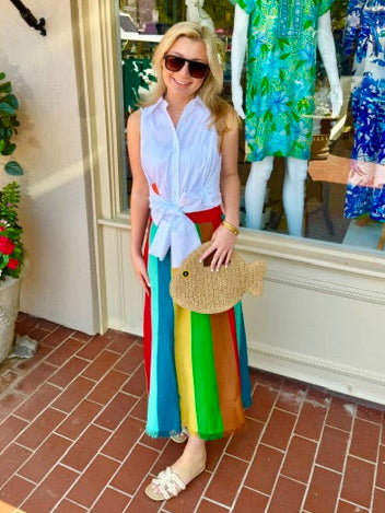 Alita Knit Skirt | Vibrant Multi Stripe