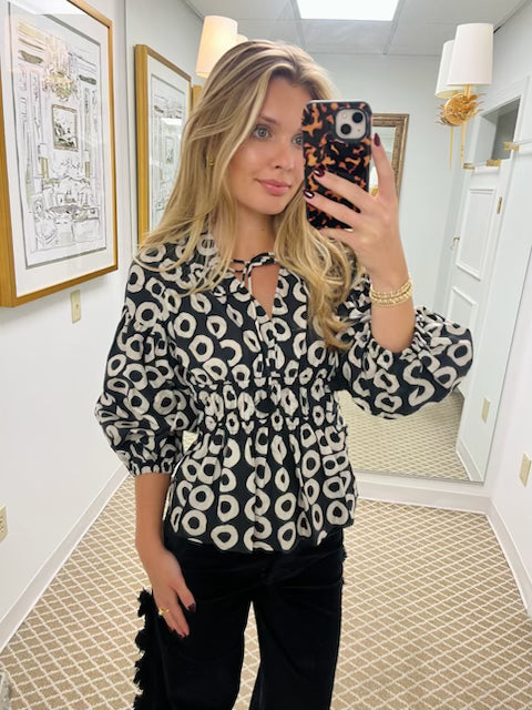 Shirred Blouse | Batik Circles