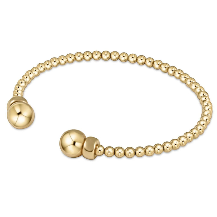 classic gold bead cuff - gold