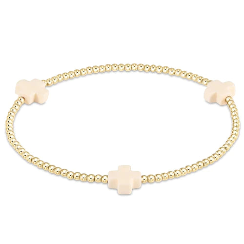 Signature Cross Gold 2mm Bracelet | +Colors
