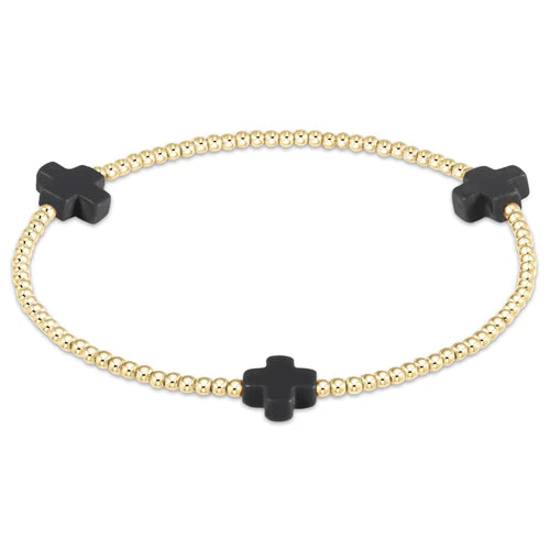 Signature Cross Gold 2mm Bracelet | +Colors