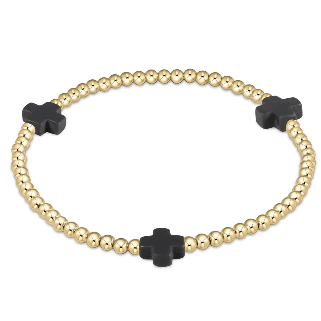 Signature Cross Gold 3mm Bead Bracelet