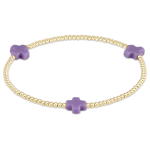 Signature Cross Gold 2mm Bracelet | +Colors