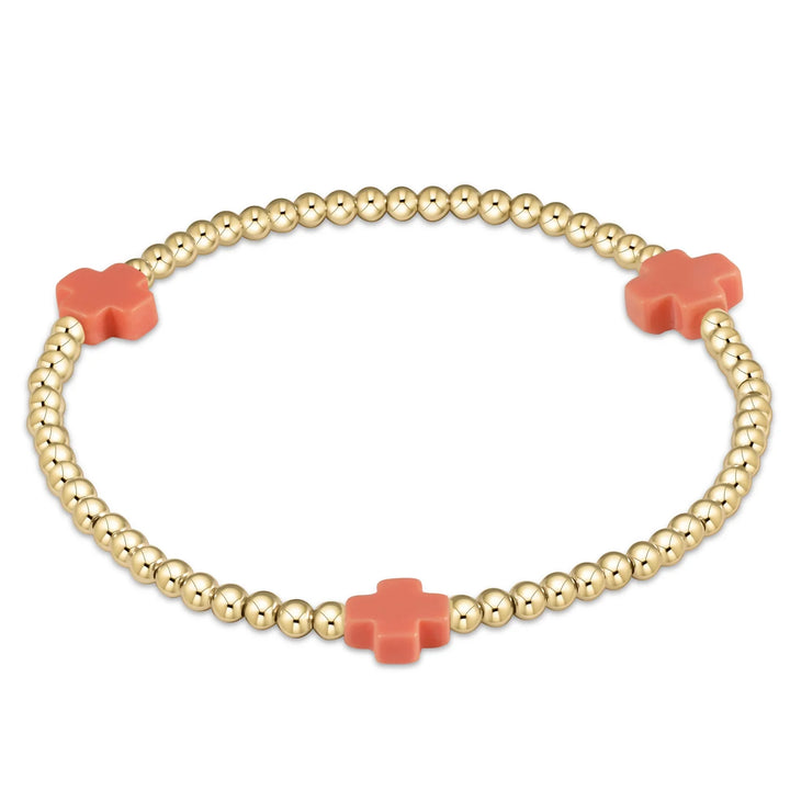 Signature Cross Gold 3mm Bead Bracelet