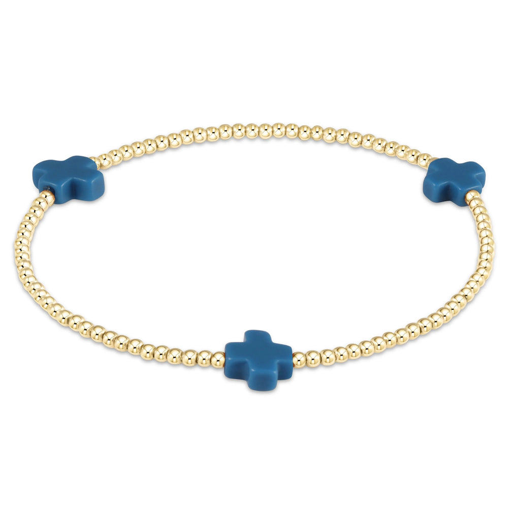 Signature Cross Gold 2mm Bracelet | +Colors - Charlotte's Inc