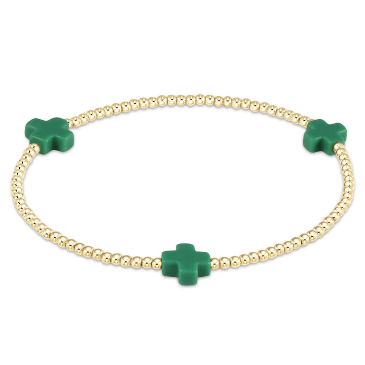 Signature Cross Gold 2mm Bracelet | +Colors