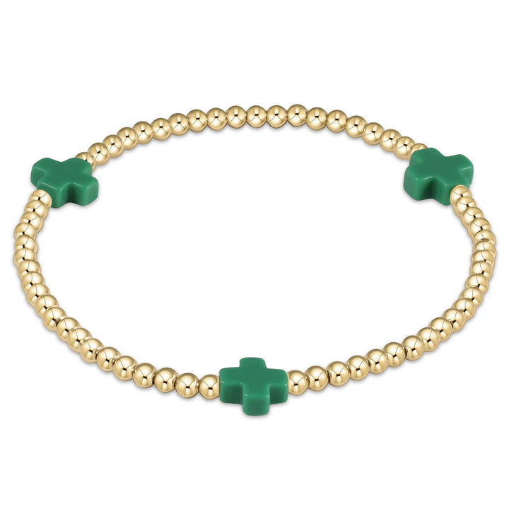 Signature Cross Gold 3mm Bead Bracelet