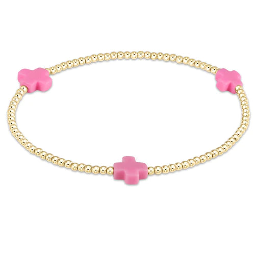 Signature Cross Gold 2mm Bracelet | +Colors