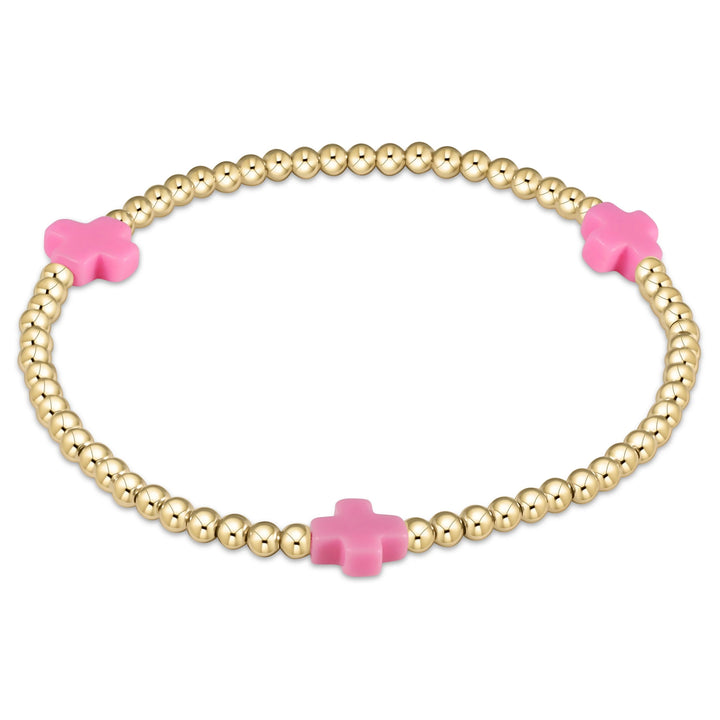 Signature Cross Gold 3mm Bead Bracelet