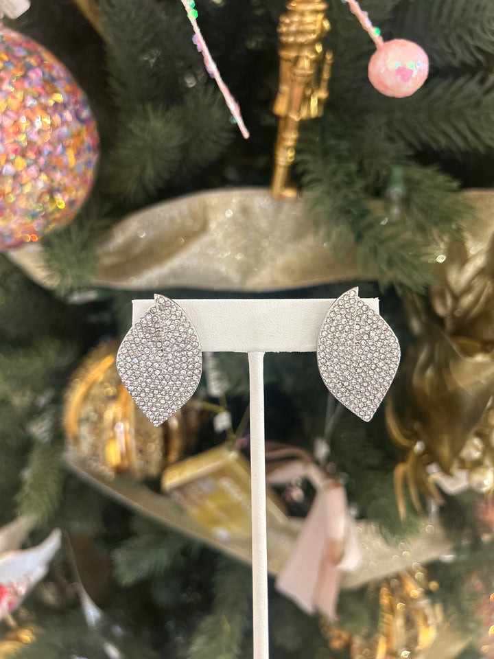 Pave Deco Feather Earring