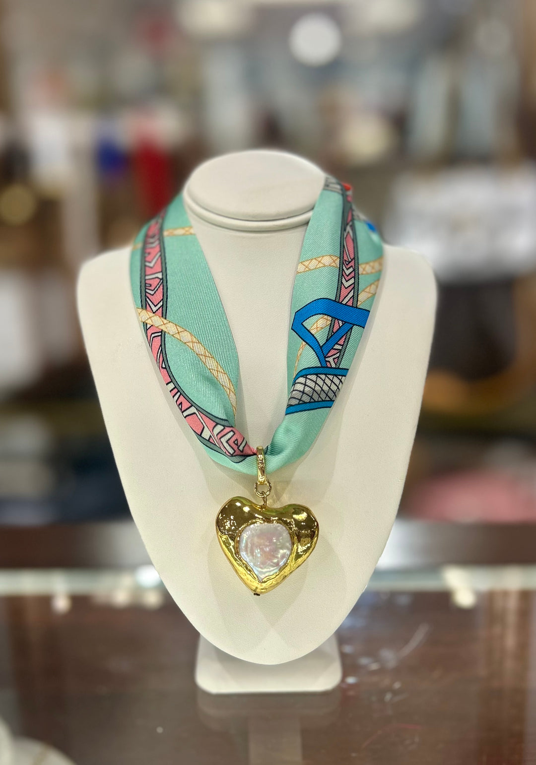 Twilly Tie Single Charm Necklace | Teal & Lavender