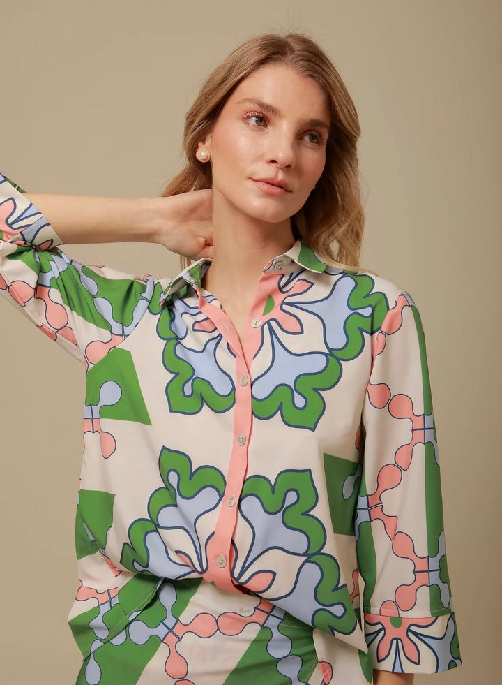 Bora Bora Top | Green/Blue Multi
