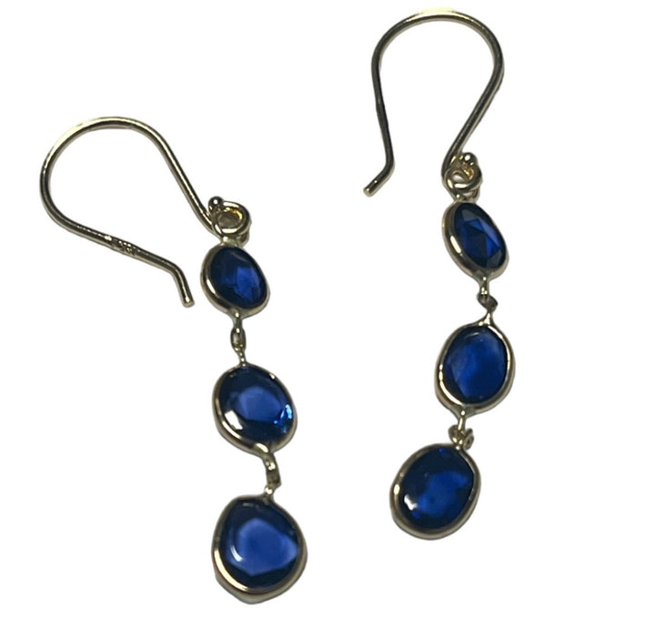 14kt 3.3ct Blue Sapphire Drop Earrings EZ6700