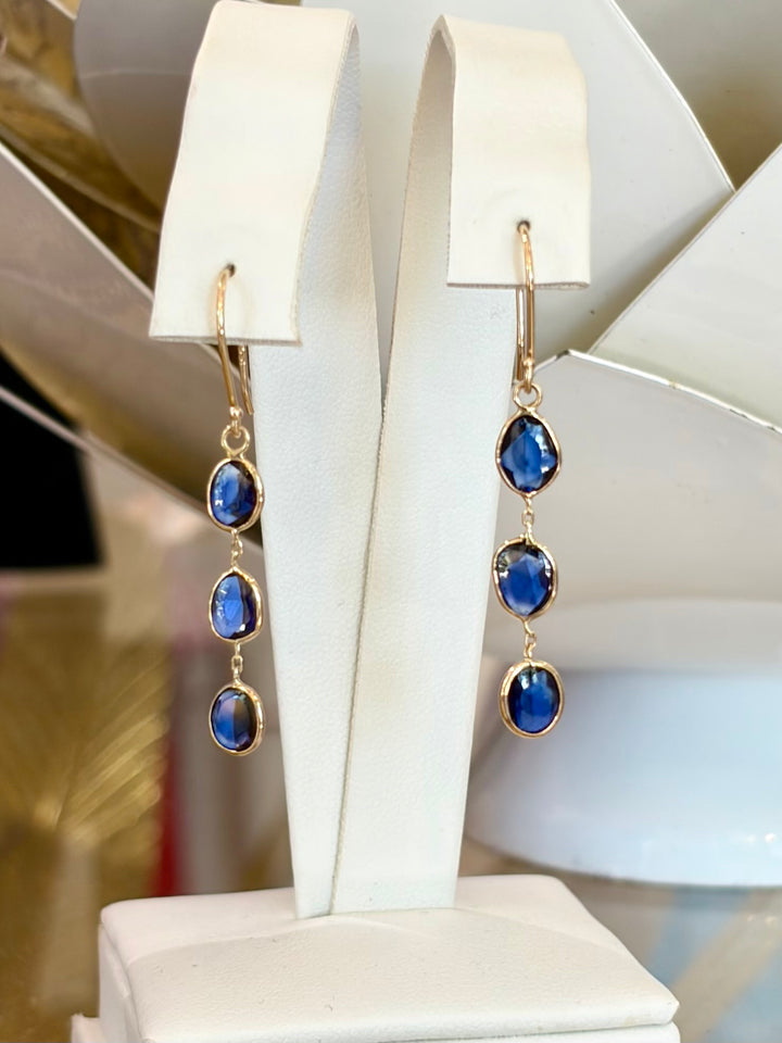 14kt 3.3ct Blue Sapphire Drop Earrings EZ6700