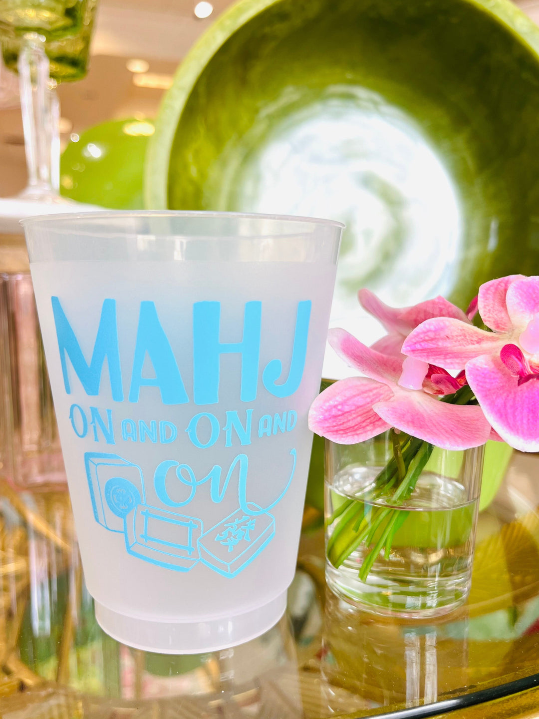 Shatterproof Cups | Oh My Mahj Pink + Blue