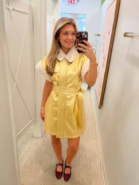 Annie Vest | Gold Vegan Leather