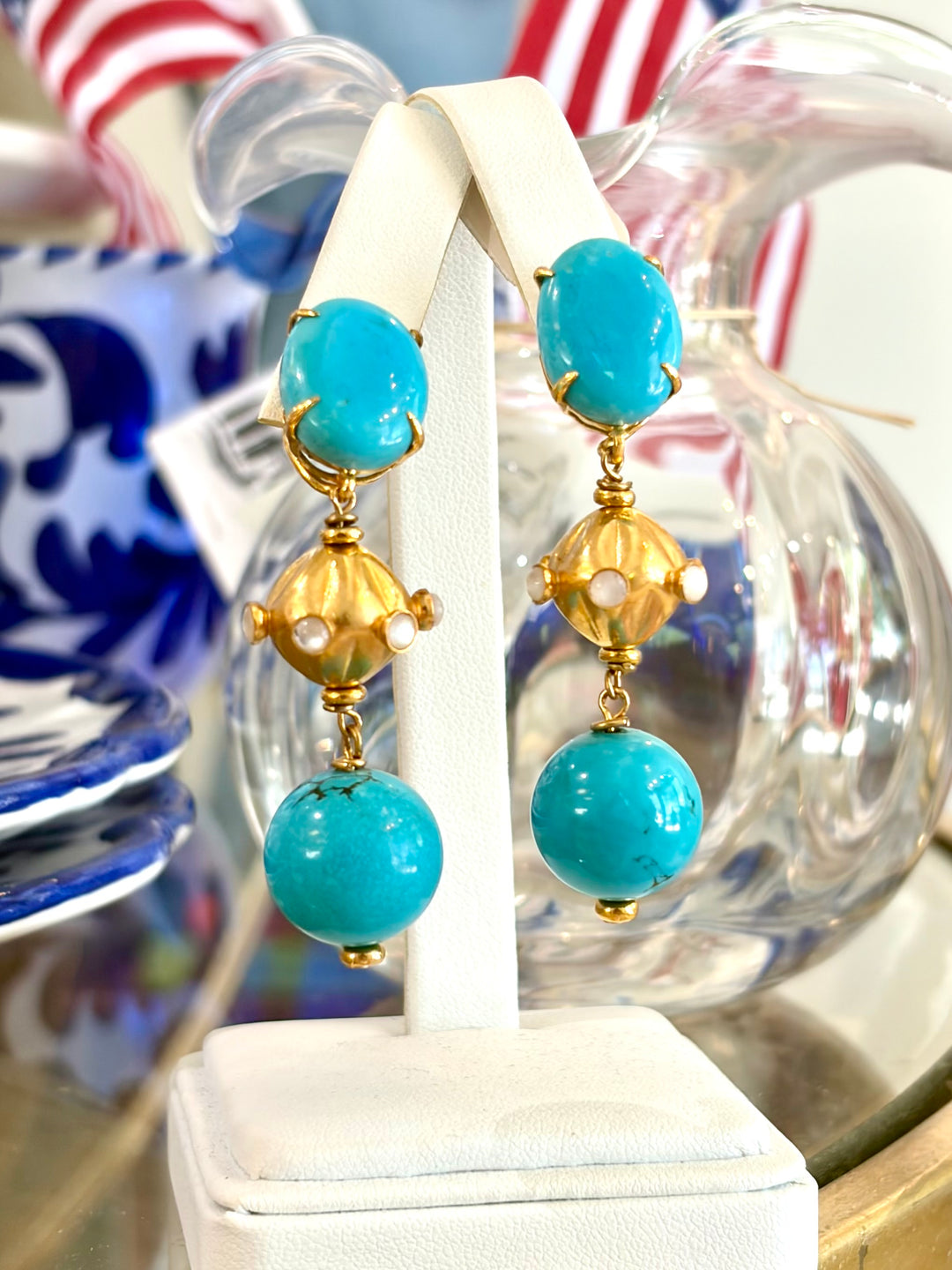 Louise Earrings in Turquoise and MOP