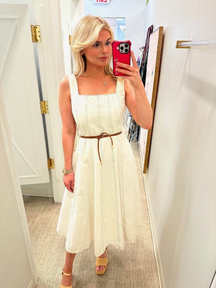 Ashley Dress | Ivory Denim