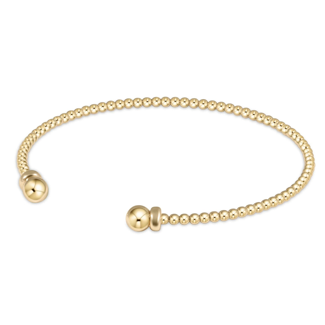 classic gold bead cuff - gold