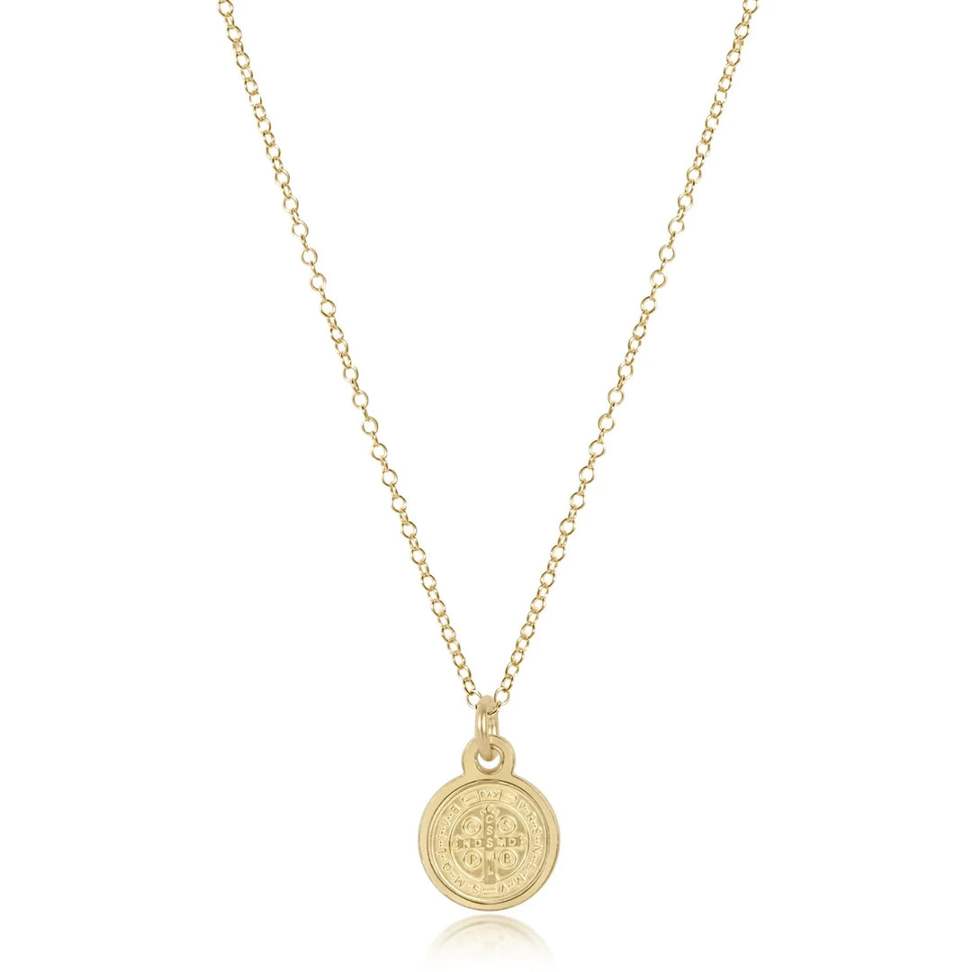16" Necklace Gold | Blessing Small Gold Disc