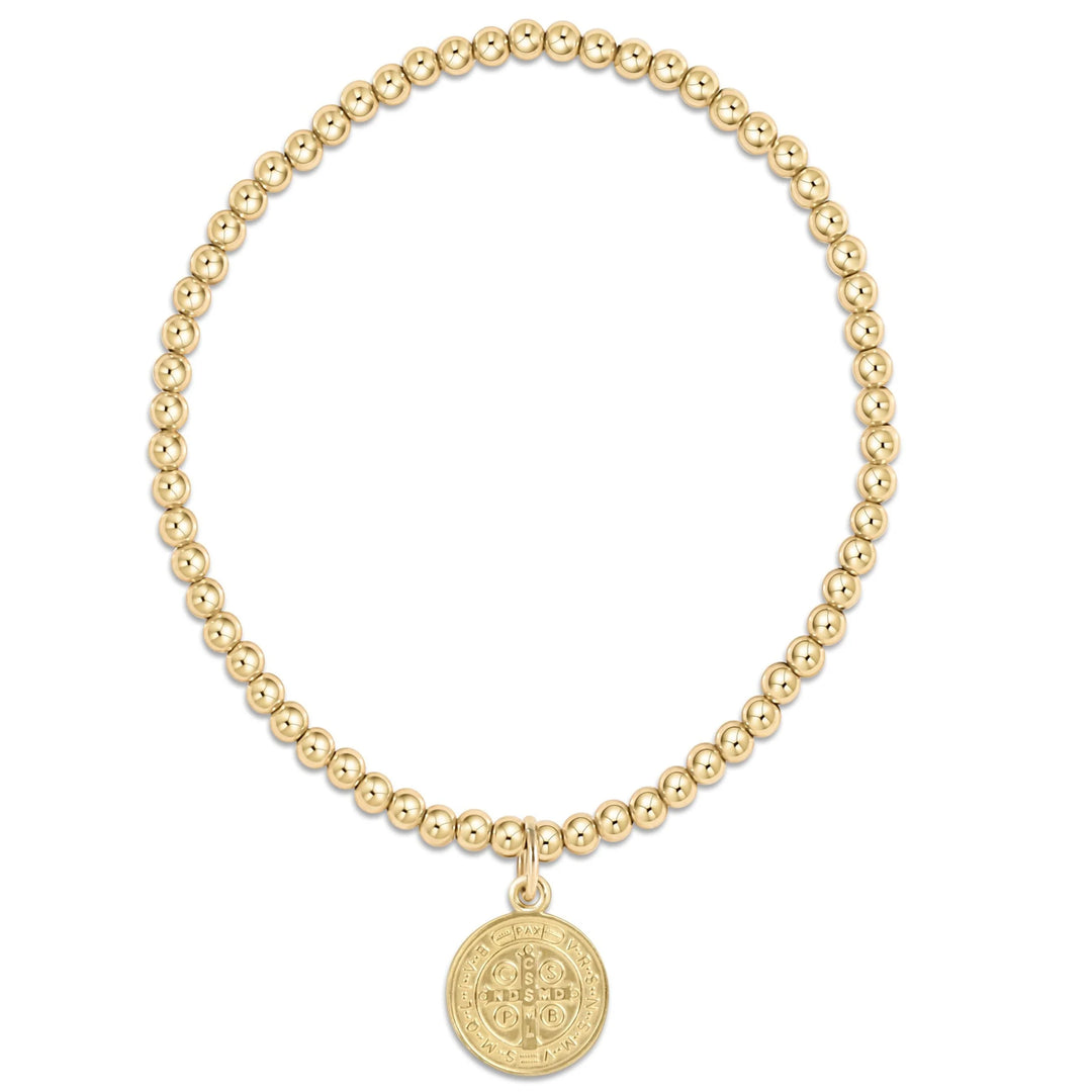 classic gold 3mm bracelet - blessing gold disc