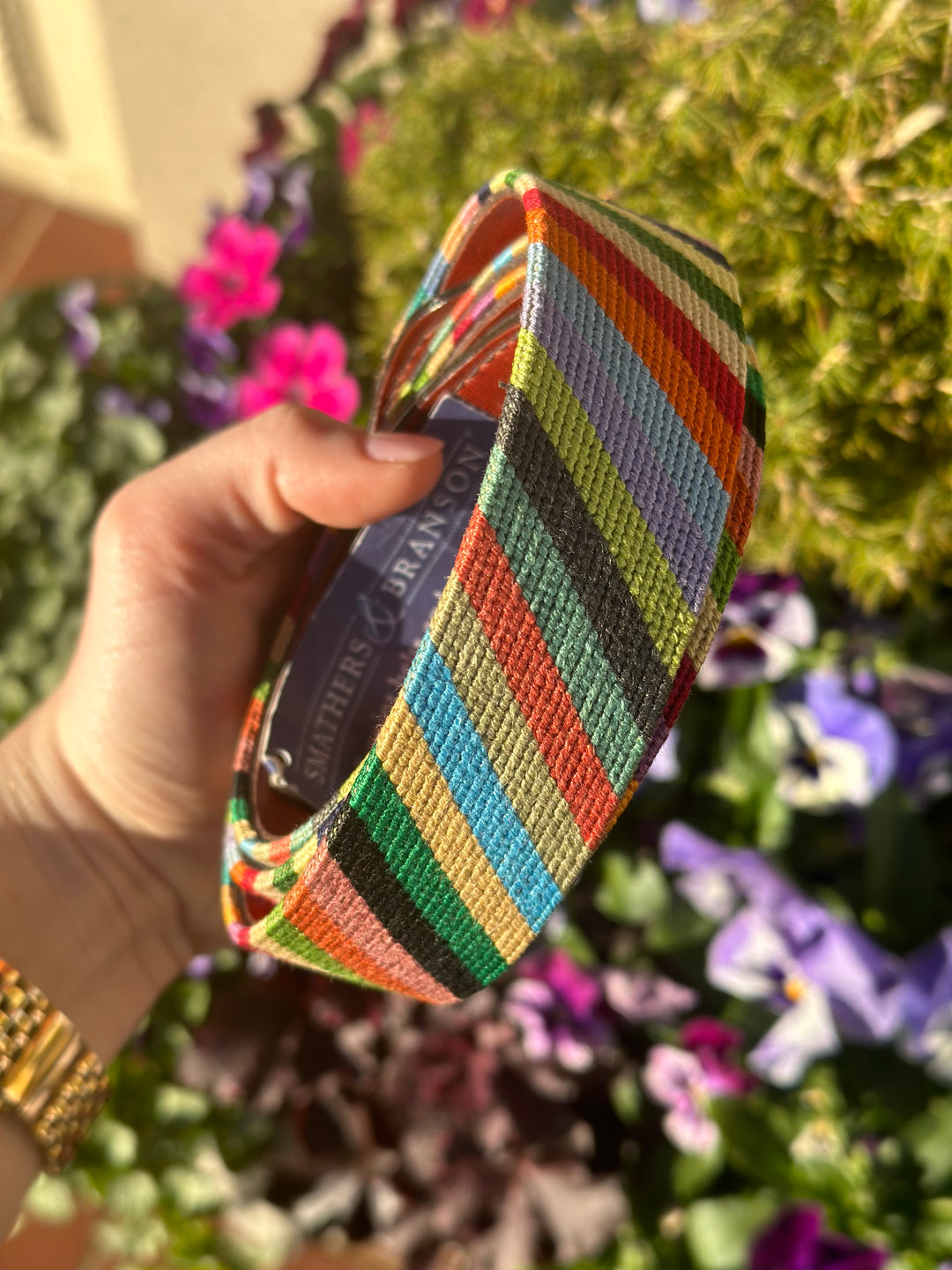 Smathers & Branson Needlepoint Rainbow Belt Charlotte's Inc Smathers & Branson Needlepoint Rainbow Belt Charlotte's Inc