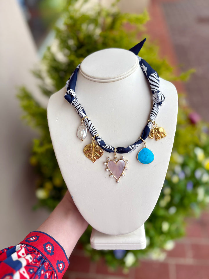 Zebra Twilly Tie Charm Necklace