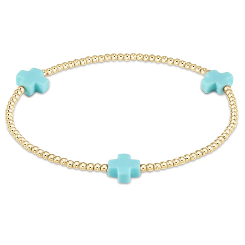 Signature Cross Gold 2mm Bracelet | +Colors