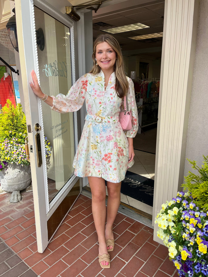 Valencia Mini Dress | Ivory Floral