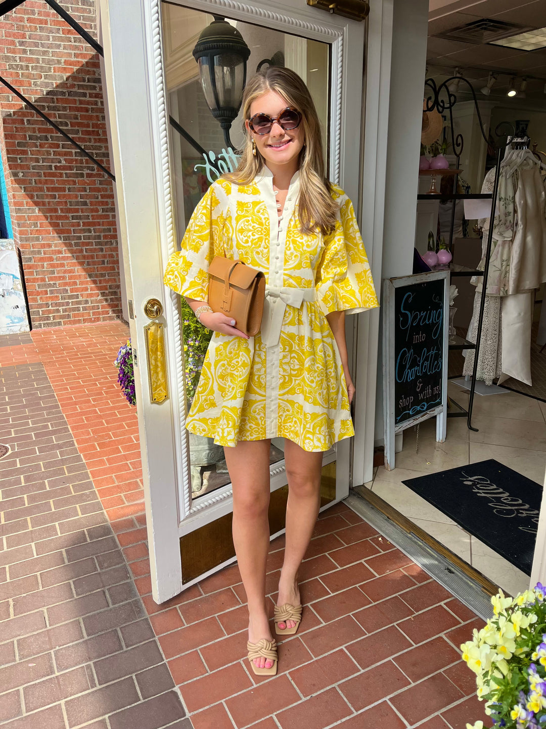 Carmen Mini Dress | Azulejo Yellow
