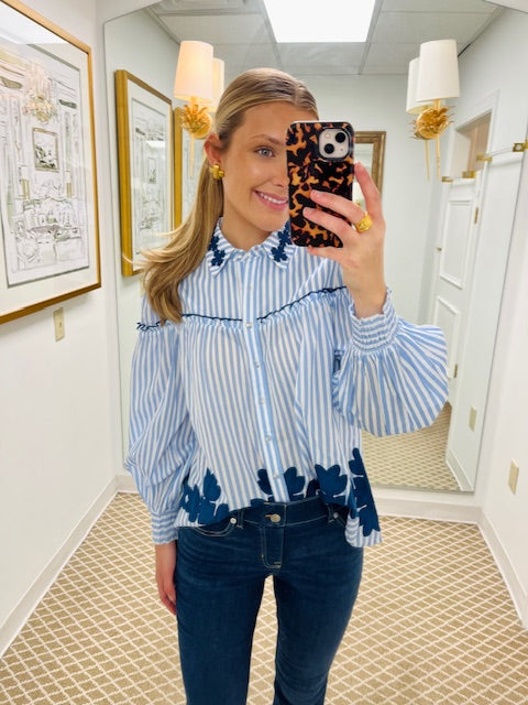 Frankie Blouse | Blue Stripe