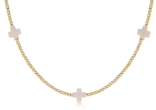 15" Choker Signature Cross Beaded