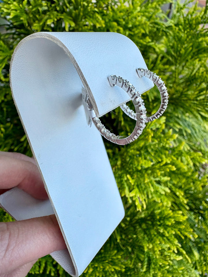 Inside Out Diamond Hoop Earring 1ct
