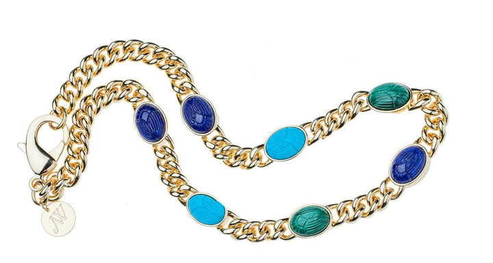 Protect Scarab Curb Chain Necklace
