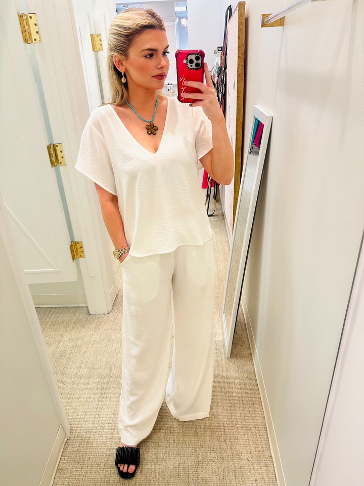 Satin Crepe Yacht Pant | Off White