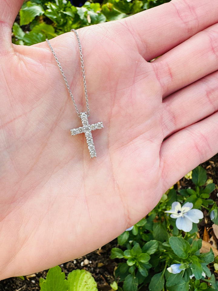 .48 TDW 14kt Gold Cross Necklaces
