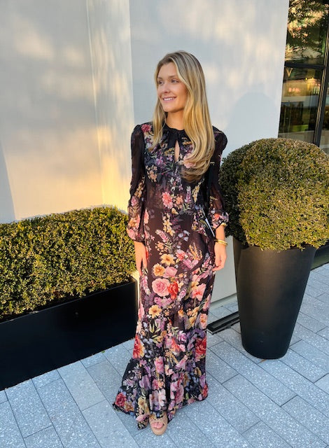 Ophelia Chiffon Gown | Twilight Florals